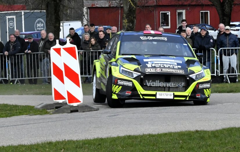 Simon Vallentin og Line Lykke Jensen starter i weekenden i årets første rally, som bliver en test af forbedringerne på deres Hyundai i20N
(Foto: Morten Dam)